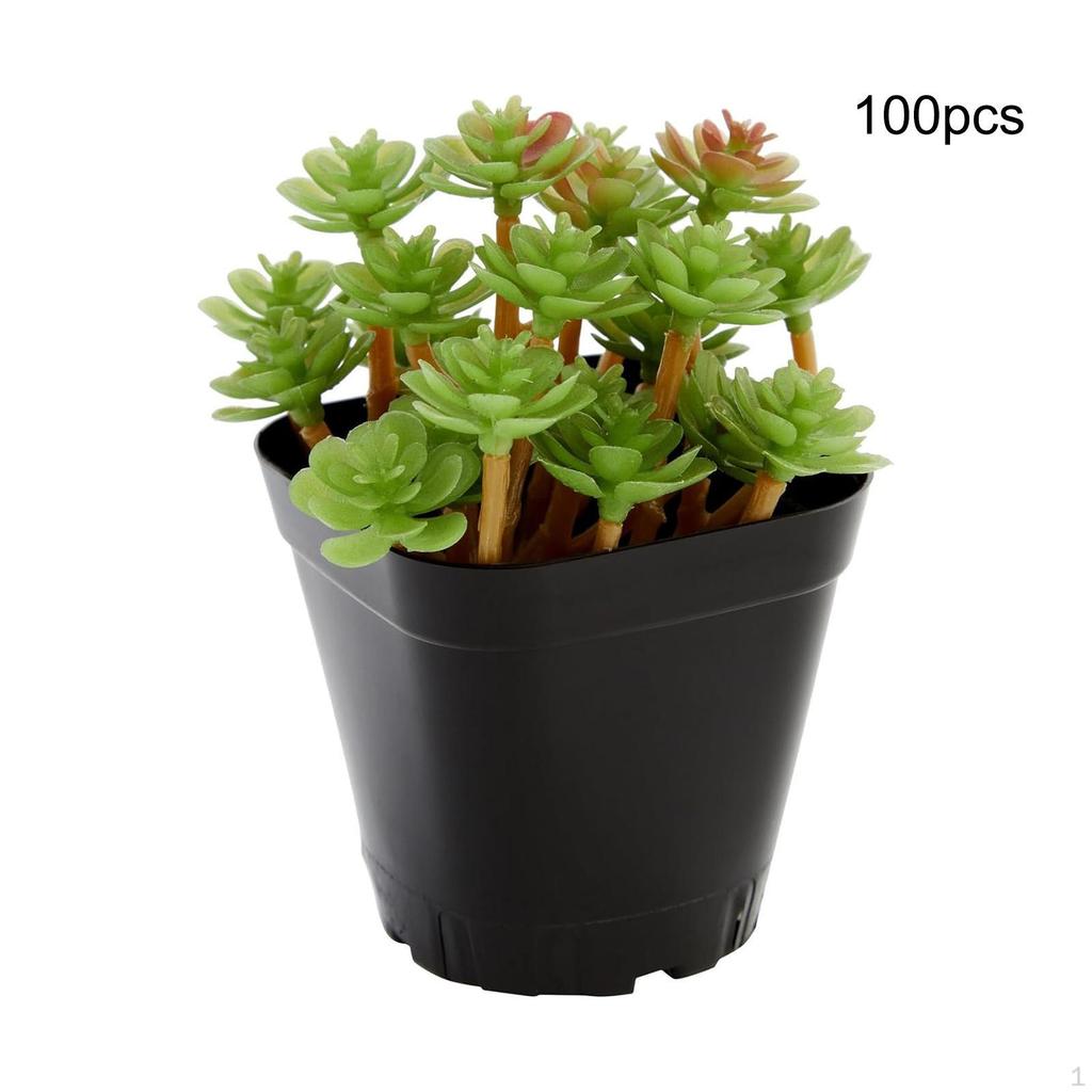 100 Bonsai Pots, Reusable Square , Flowers And with Drainage System, Suitable for Indoor Planting