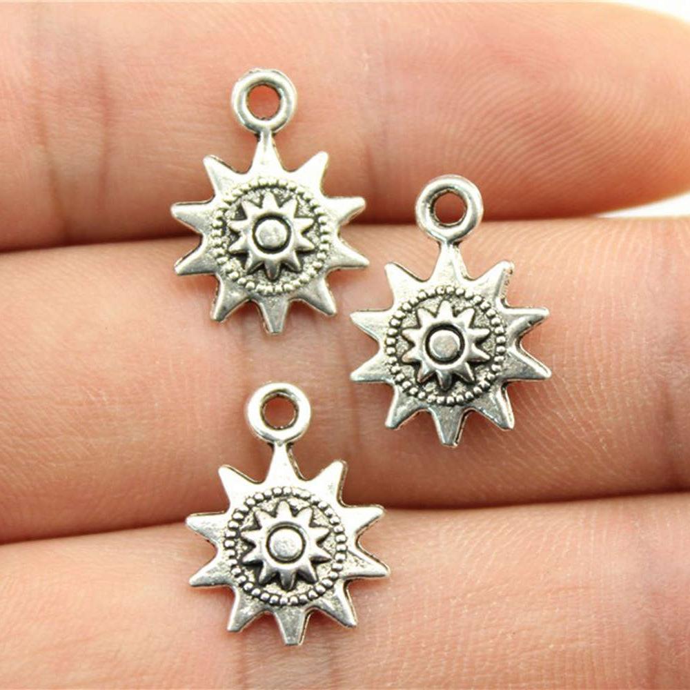 20pcs Sun Pendant Charms Antique Silver Color Sun Charms Jewelry DIY Sun Charms For Bracelet Making