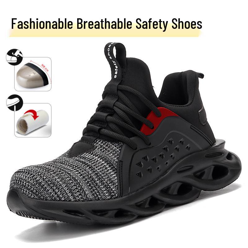 Cross-border High-top Steel Toe Work Boots: Microfiber, Anti-smash, Anti-puncture, Wear-resistant, Comfortable Labor Protection Footwear