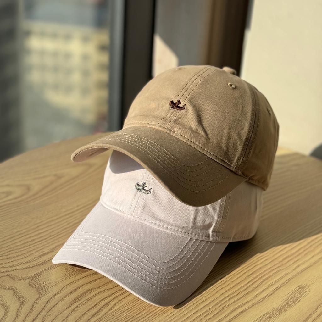 Korean-style versatile baseball cap with puppy embroidery for women, wide brim that makes the face look smaller, pure cotton slimming duckbill cap