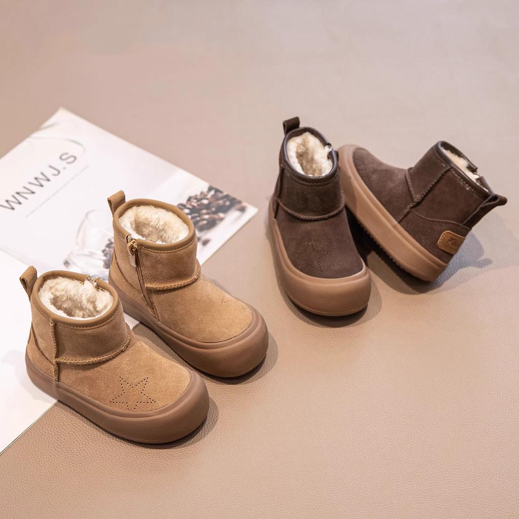 Children's Plush Snow Boots Baby Thick Cotton Boots Warm Large Cotton Shoes Fashionable Lightweight Short Boots