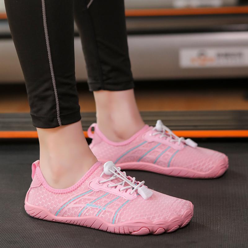 Tênis de Treino Descalço para Academia Homens Mulheres Respiráveis Elásticos Sapatos de Exercício Yoga Antiderrapantes Tênis Casuais para Agachamento Profundo