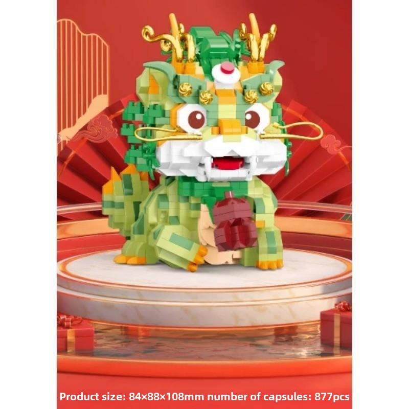 Szczęśliwa Ryba Kompatybilne Klocki Klocki Budowlane Styl Chiński Szczęśliwy Produkt Chiny Dekoracja Zmontowana Zabawka Prezent dla Chłopców i Dziewczynek
