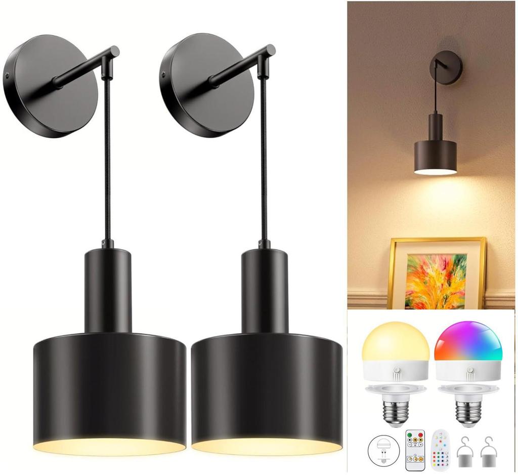 Wiederaufladbare Wandmontierte LED-Lampe für Schlafzimmer, Wohnzimmer, Flur und Treppenhaus