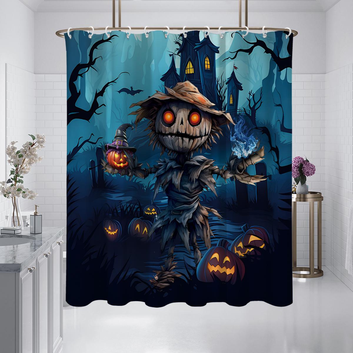 

1 шт. занавеска для душа с рисунком человеческого скелета в канун Рождества, водонепроницаемая, моющаяся, с 12 крючками, для душа в ванной, ванны, для домашнего использования 180x180cm