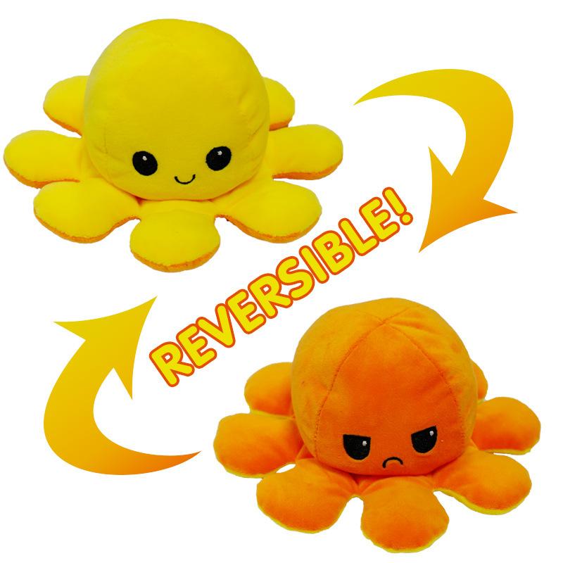 Reversible Flip Stuffed Octopus Plush  Doll Soft Simulation Reversible Plush Toy Double-sided Color