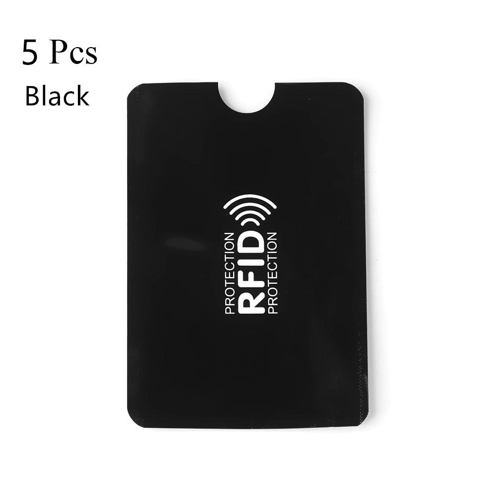 

5Pcs Safety Bank Credit Cards Anti-theft Card Holder RFID Blocking Sleeve Wallet Protect Case Cover чорний