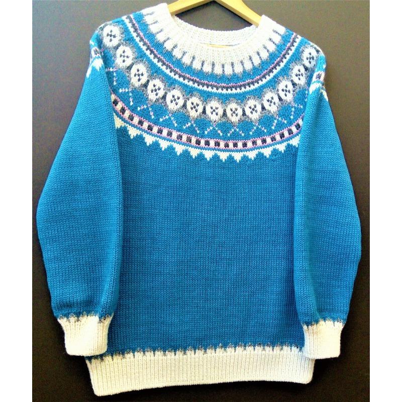 DAFIFY Women's Fashion Casual Geometric Print Fall Winter Long Sleeve O-Neck Sweaters