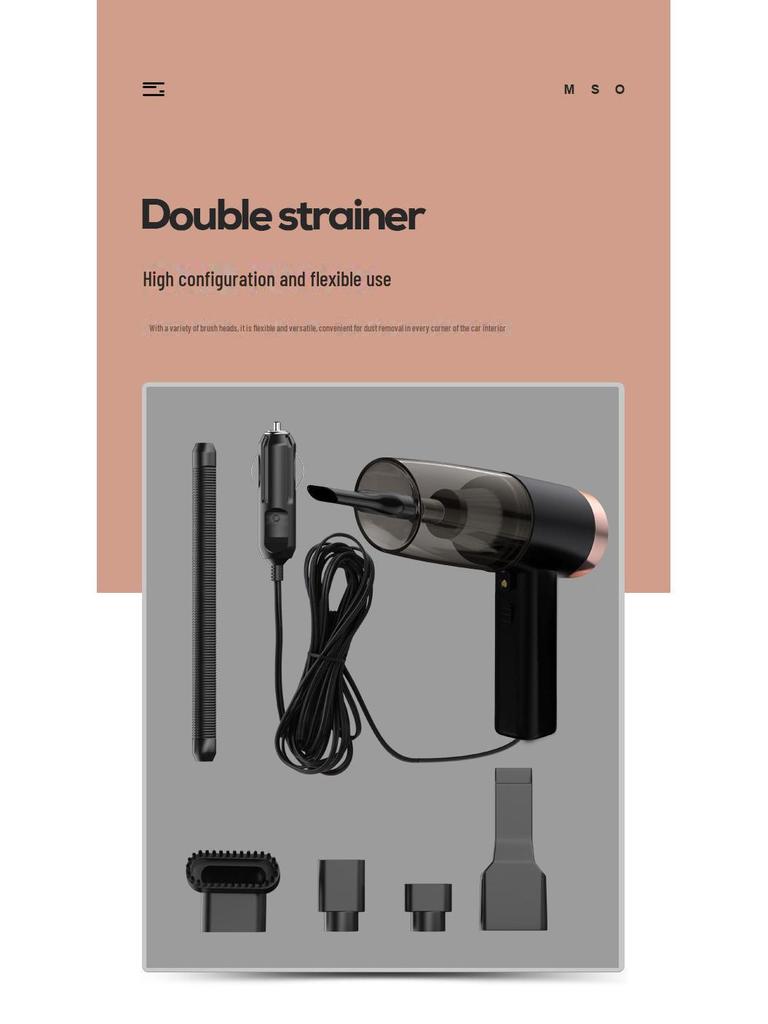 High Power Dual-Purpose Car Wireless Vacuum Cleaner - Portable Handheld 3-in-1