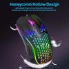 Adjustable DPI RGB Lighting Mouse Rechargeable Honeycomb Shell Gaming Mouse LED Backlit Colorful 2.4G Wireless Mouse Office Work