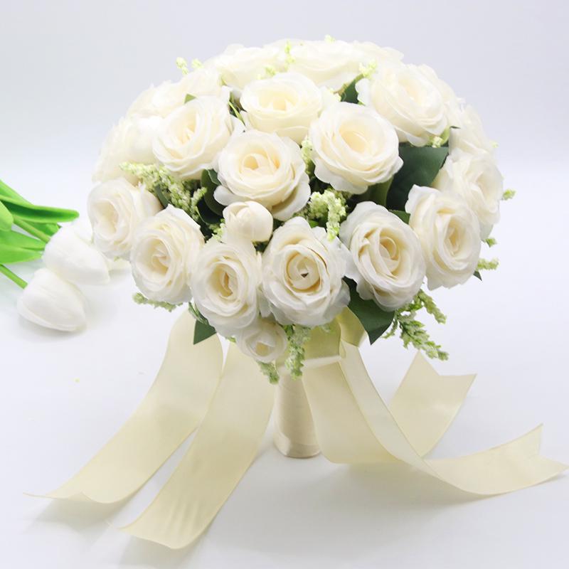 Korean Style Bridal Bouquet for Weddings - Artificial Flower Ball for Bridesmaids & Photo Props
