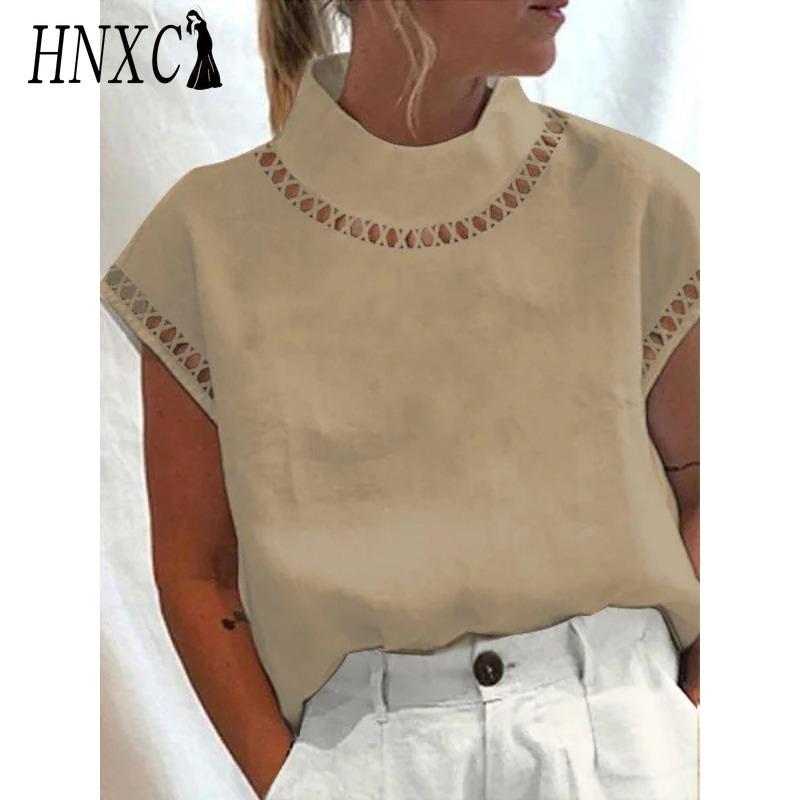 

HNXC Женская Мода Повседневные Однотонные Блузки и Рубашки с Коротким Рукавом с Принтом XXL хаки