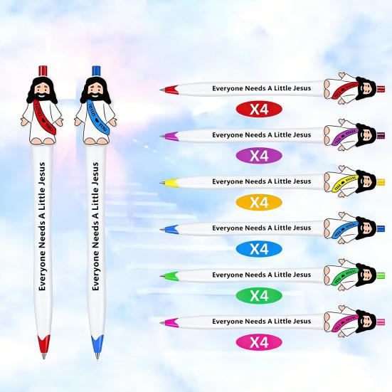 Mini Jesus Kugelschreiber Glattes Schreiben Schnelltrocknende Tinte Stift mit Inspirierendem Zitat Einzigartiges Geschenk für Kirche Sonntagsschule Bibelstudium