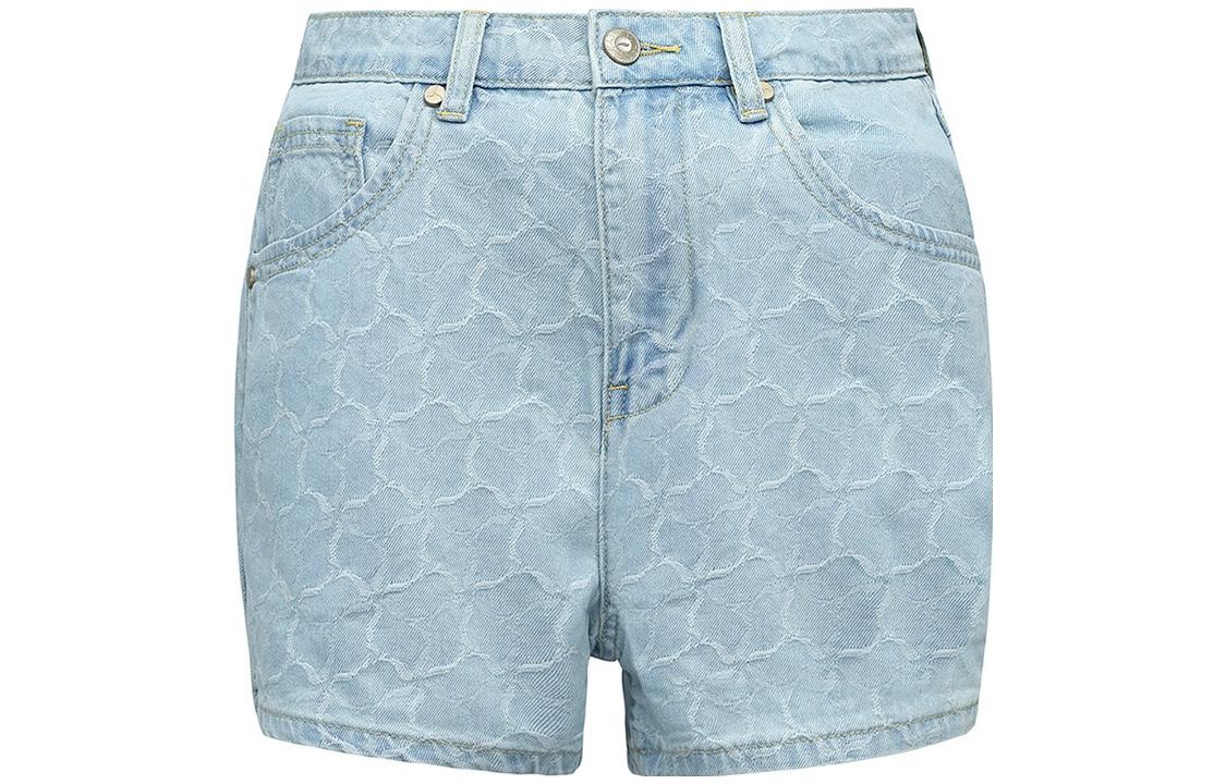 LI NING 1990 Denim Shorts Women s Light Belly Blue Moderate Other AJST216-1 M
