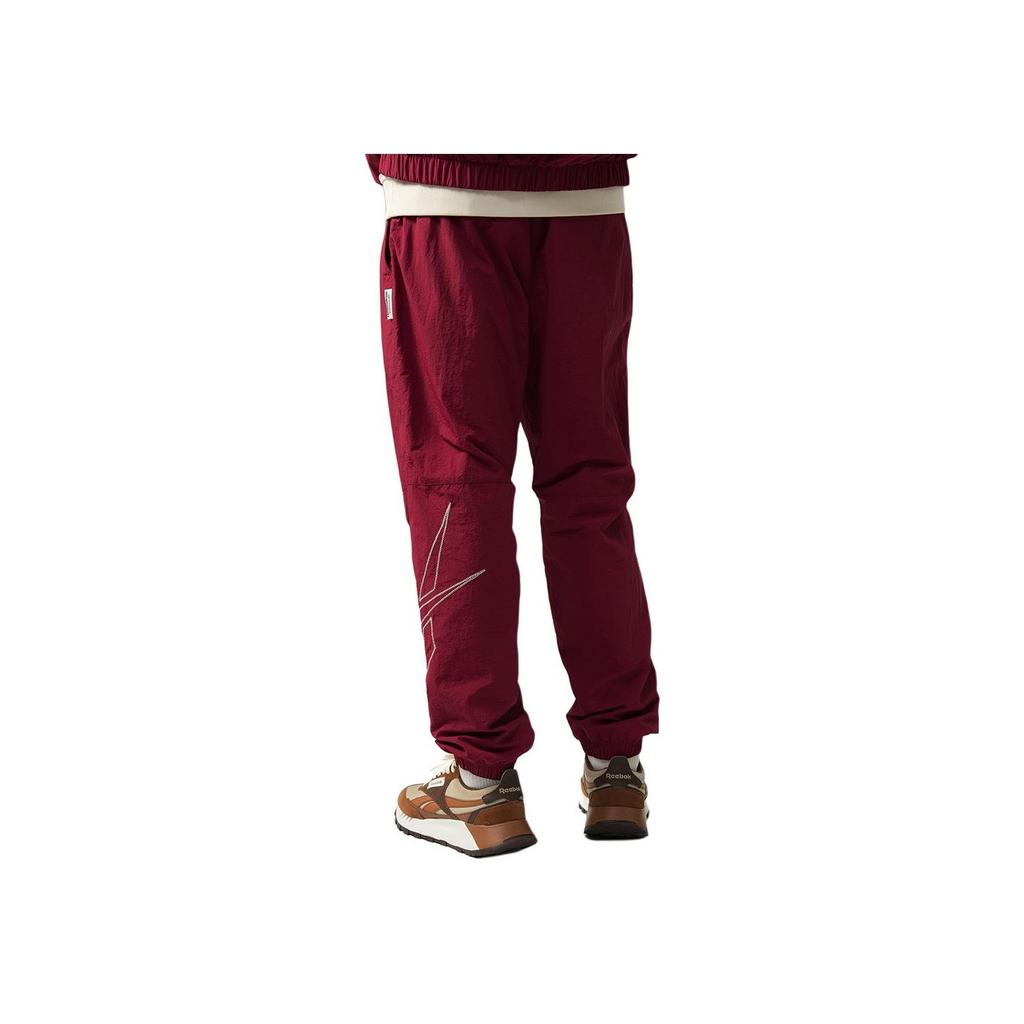 Reebok Comfortable Woven Sports Casual Pants Unisex bottoms Deep-Red 24FRM603UGR2