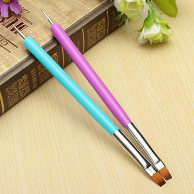 2-Ways Nail Art Pen Painting Nástroj na tečkování akrylových UV gel Polish štětcem