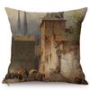 Nordic Rural Landscape Oil Painting Art Sofa Decoration Cushion Cover Rivers Scenery Style Car Chair Throw Pillow Case Cojines