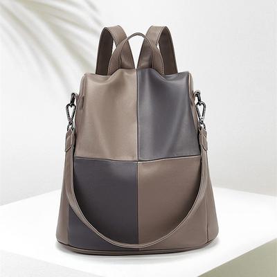 Fashionable Backpack for Women Korean Version Simple Contrasting Color Anti Theft Backpack New Trendy Trendy Casual Large Capacity Women's Bag