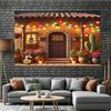Background fabric, Mexican style, polyester background fabric, suitable for living room decoration and bedroom decoration