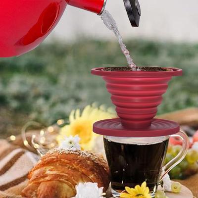 Collapsible Coffee Filter Funnel Heat Resistant Silicone Coffee Funnel Portable Coffee Brewing Tools