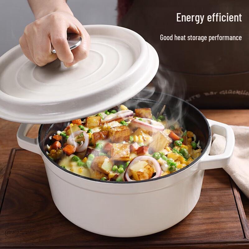 CateMaker Classic Enamel Double-Handle Soup Pot