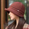 Folded temperament bucket hat autumn and winter hat women's fashion versatile basin hat big head circumference showing face small bucket hat