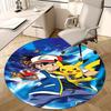 1pc Pokémon Pikachu & Ash Anime Design Round Carpet - Office Chair Mat, Non-Slip Rug for Home Decor, Living Room, Bedroom, Game Room Decoration.K030
