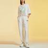 Li Ning Solid Color Logo Cuffed Loose Casual Pants Women Pants Off-White AKXS122-2