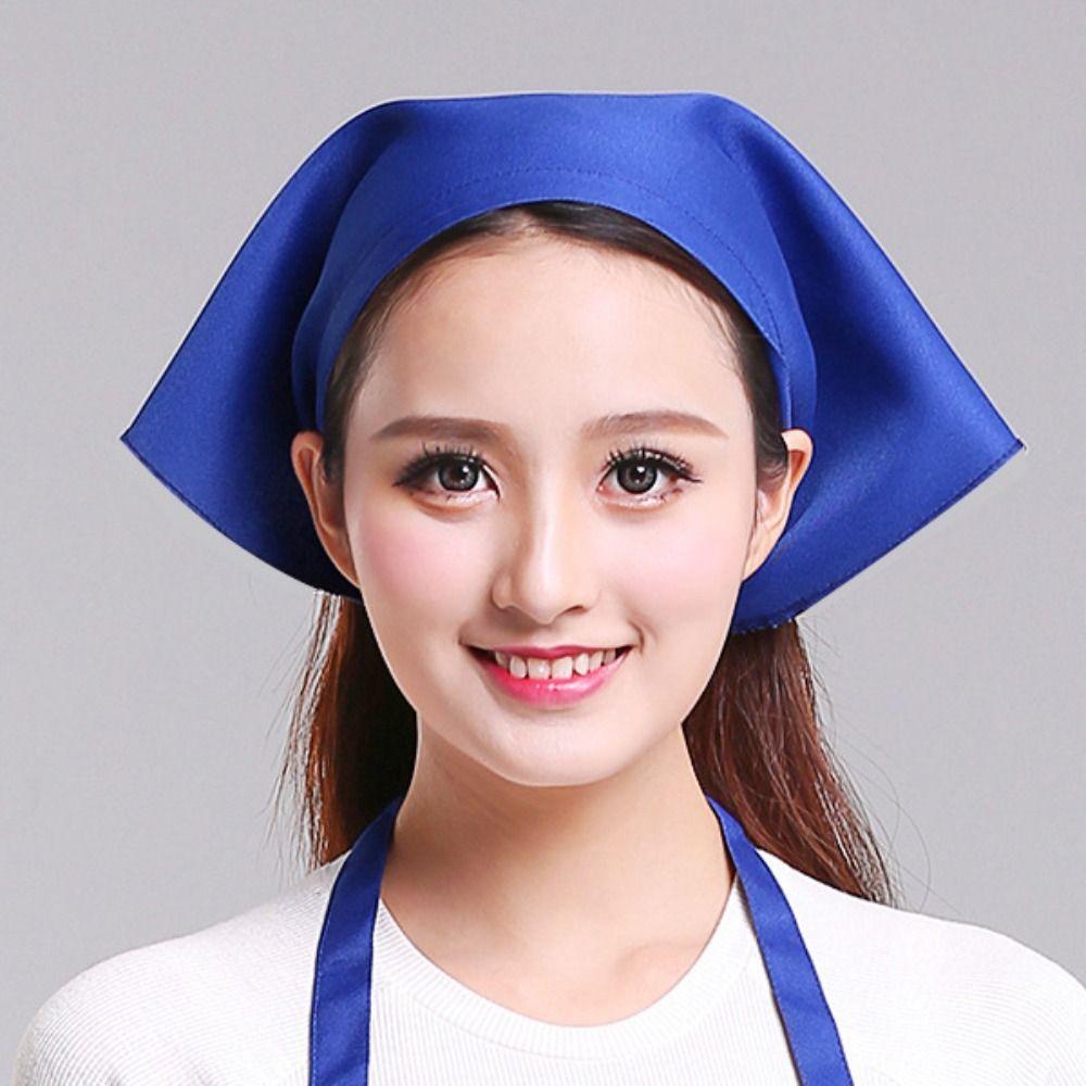 Cotton Kitchen Work Cap Triangle Waitress Hat Catering Cooking Cap Chef Hat  Chef