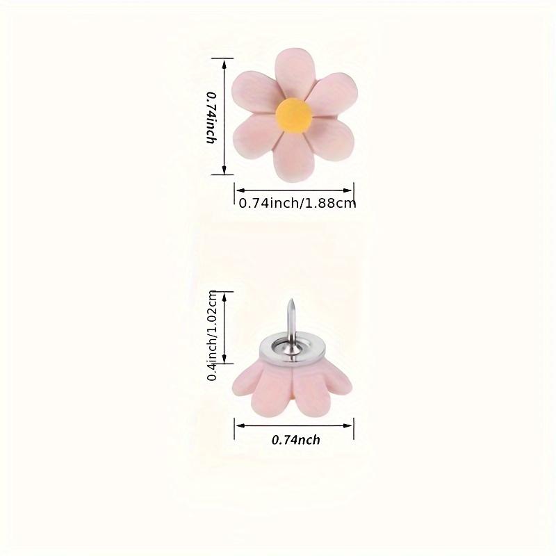30er-Pack ABS-Blumen-Stecknadeln, Dekorative Blumen-Kopfnadeln für Pinnwände, Fotowand, Karte, Büro und Heimdekoration