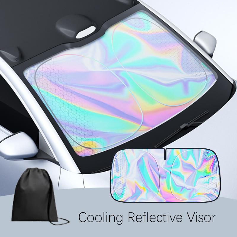 Foldable Windshield Sun Shade Extra-Large Full Coverage Car Interior Sun Visor Summer Uv-Reflective Cooling Sun Protection Cover