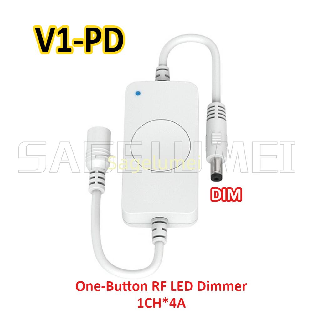 

5-24VDC 1-Button CV Controller V1-PD/V2-PD/V3-PD/V5-PD/V4-PD 2.4GHz RF LED Dimmer/CCT/RGB Controller Operate with LED indicator