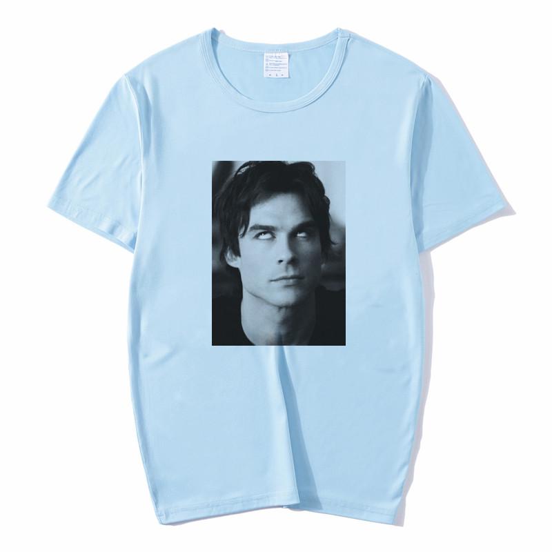 La Maglietta Diaries Stampa Damon Estiva Larga T-shirt Donna Ulzzang Casual T-shirt Harajuku