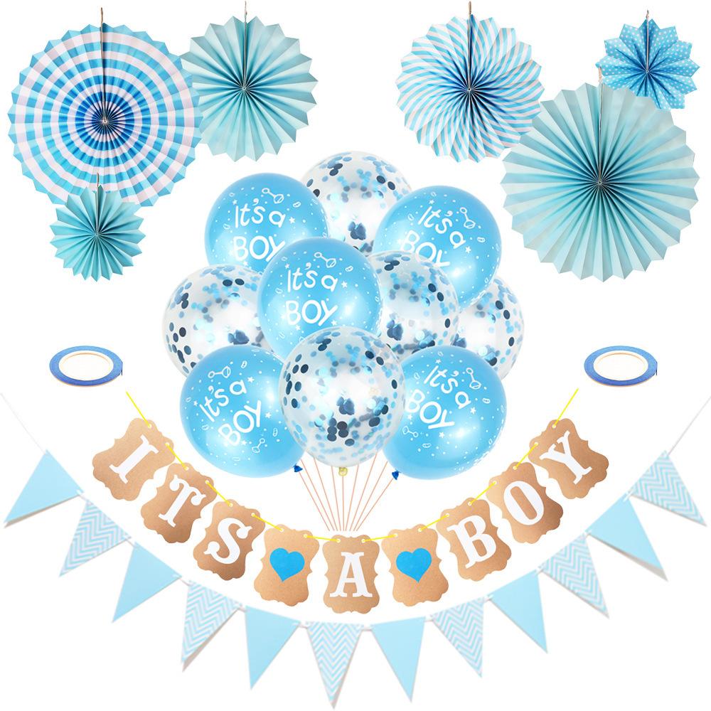 Baby Birthday Balloon Set Party Supplies Child Gender Reveal Disposable Party Decoration Package 