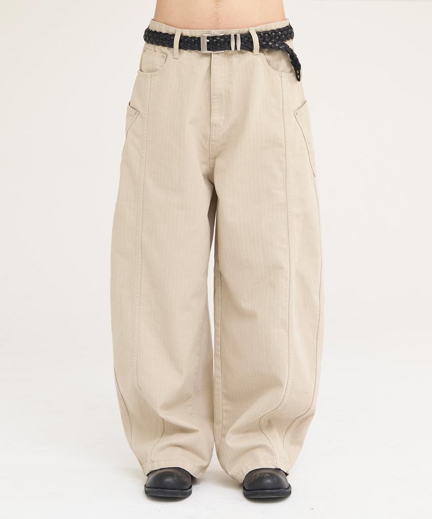 Akesi Crude Double Pocket Curved Pants_Beige
