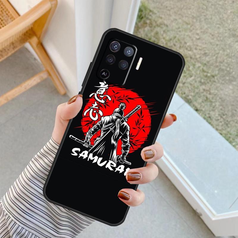 Samurai Japan Art Case For Oppo A76 A16 A96 A17 A18 A60 A80 A40 A38 A58 A78 A98 A94 A74 A54 A15 A57 A77 A5 Pro