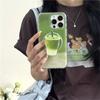 Fashion Matcha Green Color Magnetic Phone Case For iPhone 16 Pro 15 14 13 Pro Max Cover with Stand Holder Shockproof Cases