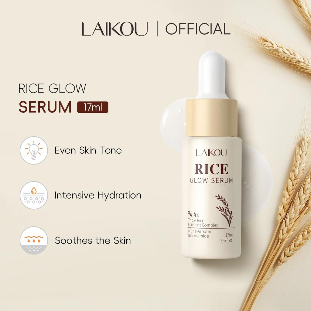 Rice Glow Facial Essence 17ml Hydrating Moisturizer Nourishes Brightens Skin Tone Natural Extract Serum Sensitive Skin