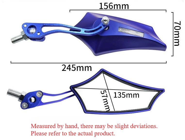 Universal Motorcycle Rear View Mirror 2 Pack Adjustable Alloy Rod End Side Mirror 8 10mm Threaded for Bicycle Scooter Cruiser