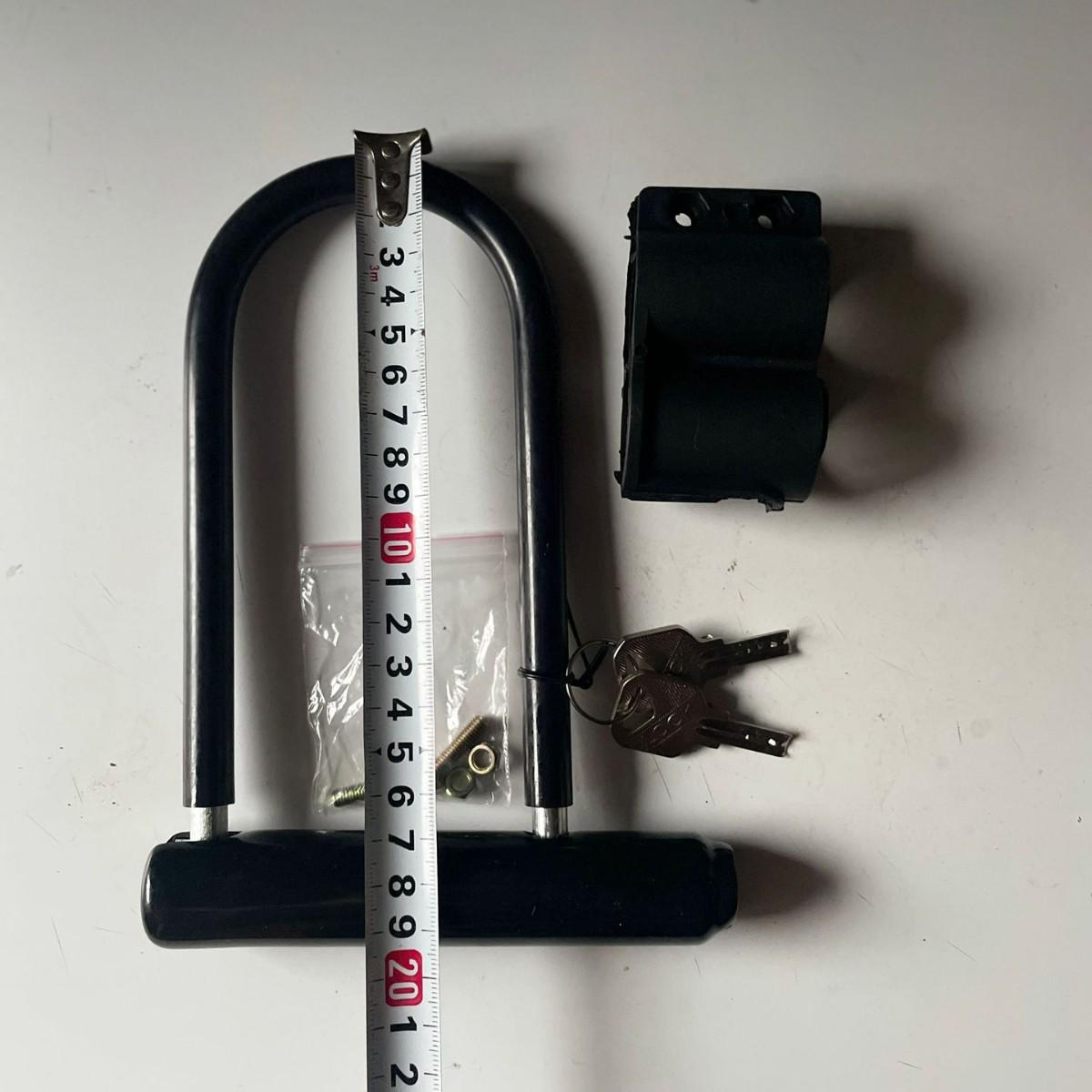 

Многофункциональный противоугонный U-замок для велосипедов, мотоциклов и электромобилей с кронштейном Height 19.5 cm чёрный