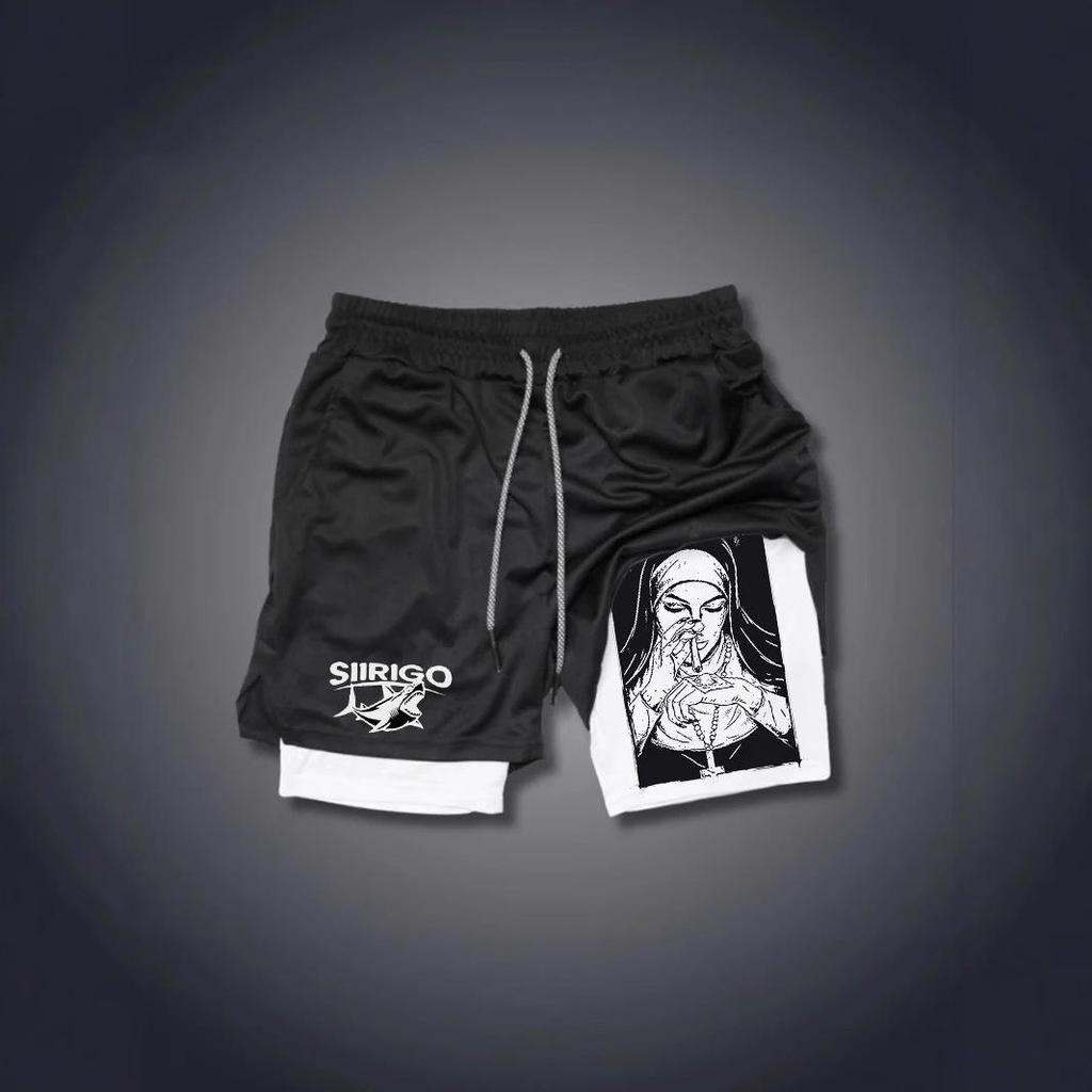 Men's Quick-Dry Breathable Double-Layer Running Shorts