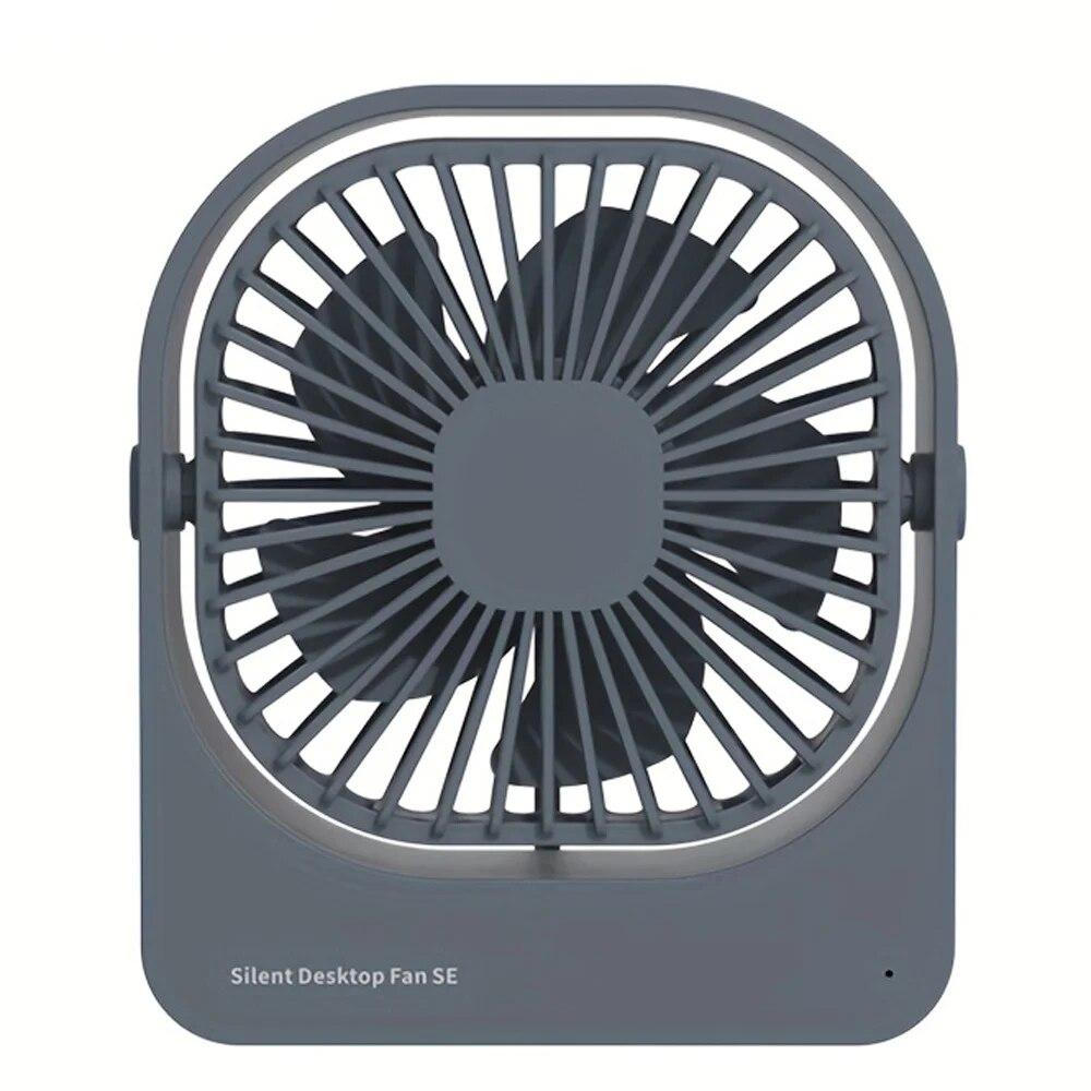 USB Desk Fan Strong Airflow & Quiet Operation Three-Speed Wind Mini Table Fan 360° Adjustable Head for Home Office Bedroom