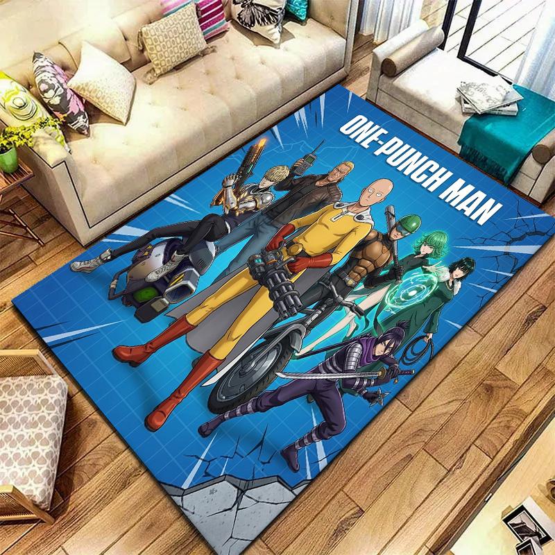 Onepunch Man Teppich für Wohnzimmer Schlafzimmer Zuhause Sofadekoration Kinder Spiel rutschfeste Bodenmatte