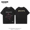 2024 MEGADETH Metal Band Short Sleeve T-shirt Men's and Women's New Summer Cotton Street Rock Trend Print Half Sleeve