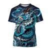 Vintage Chinese Loong Pattern T Shirt For Men Dragon 3D Print Tees Summer Casual Short