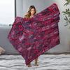 Vintage Persian Tribal Ethnic Decorative Area Rug with Traditional Red Blue Pattern Throw Blanket