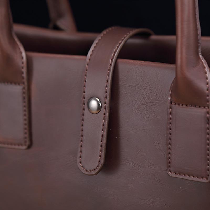 Crazy Horse Leather Unisex Business Messenger & Shoulder Bag – Retro Computer Briefcase