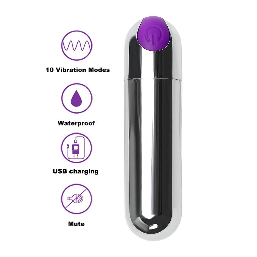 Strong Mini  Usb 10 Speed Waterproof G Spot Massager Women Bullets