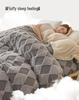 Teddy Velvet and Rabbit Fur Blend Jacquard Double-Layer Blanket
