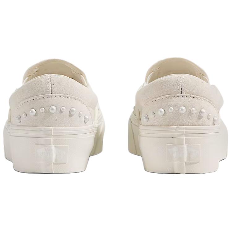 Vans Classic Slip-On Platform Unisex Pearlized Marshmallow White Suede Canvas VN000EA9CCZ